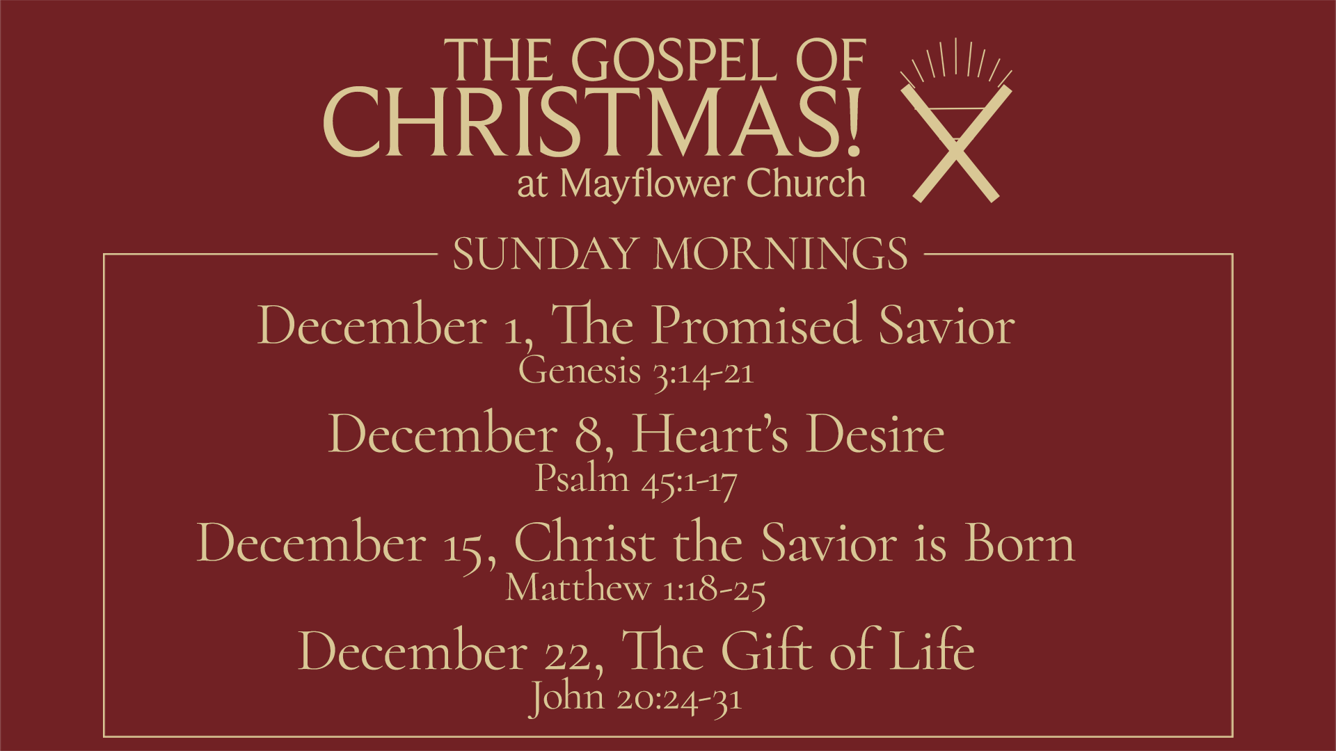 The Gospel of Christmas Series!